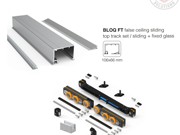 BLOQ FT KIT - False Ceiling Sliding Top Track Set / Sliding + Fixed Glass 3m Satin Anodized Aluminium